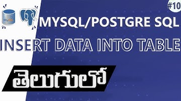 HOW TO INSERT DATA INTO TABLES OVERVIEW | SQL IN TELUGU