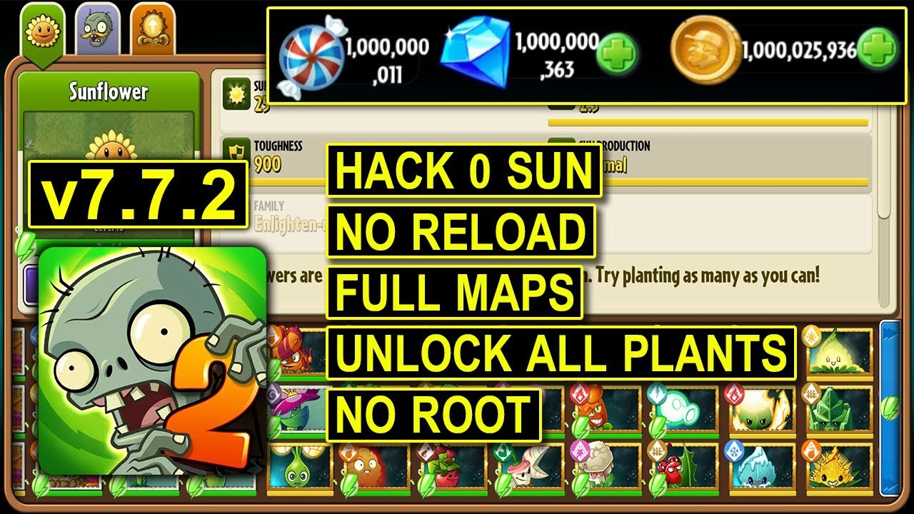 Plants VS Zombies Mod Hack Apk Multi Plants 0 Sun No Reload