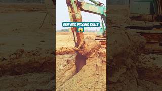 Kobelco Excavator Deep Mud Digging Skills | Satisfying Heavy Equipment Working in Clay 🔥 #shorts
