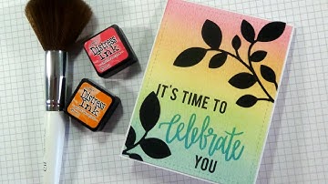 Soft Ink Blended Backgrounds using a $2.00 Make-Up Brush!!