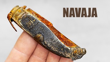 This Rusty Blade Hid a Secret – Fighting Knife Restoration.  ASMR Video