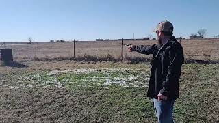 Tanner shooting his black powder pistol for the first time. Dec. 24, 2022