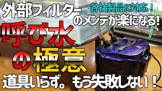 外部フィルターの呼び水で苦労してませんか？道具も口も使わず簡単呼び水！#40【アクアリウム】