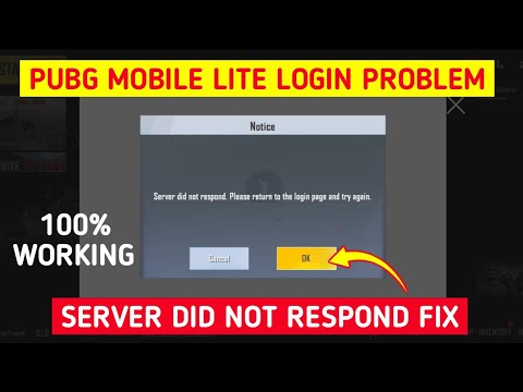 server did not respond.please return to the login page and try again PUBG MOBILE LITE LOGIN Problem