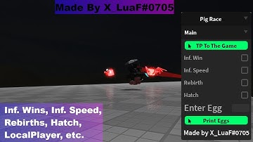 Pig Race Script | Inf. Wins, Inf. Speed, Rebirths, Hatch, LocalPlayer, etc.