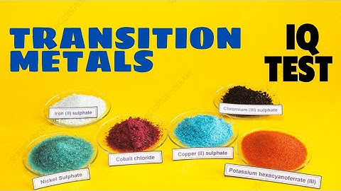 TRANSITION METALS | Chemistry MCQs
