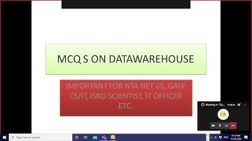 MCQ ON DATA WAREHOUSE SET 1|NTA NET