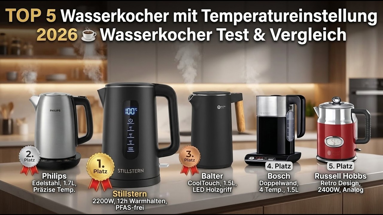 TOP 5 Wasserkocher mit Temperatureinstellung 2026 ☕ Teekocher Test & Vergleich