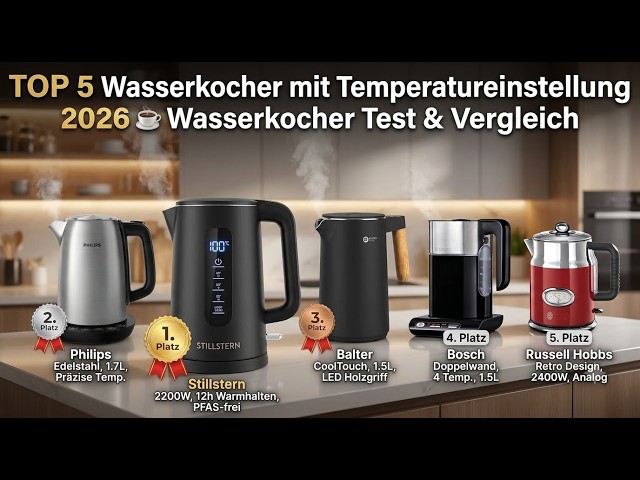 TOP 5 Wasserkocher mit Temperatureinstellung 2026 ☕ Teekocher Test & Vergleich