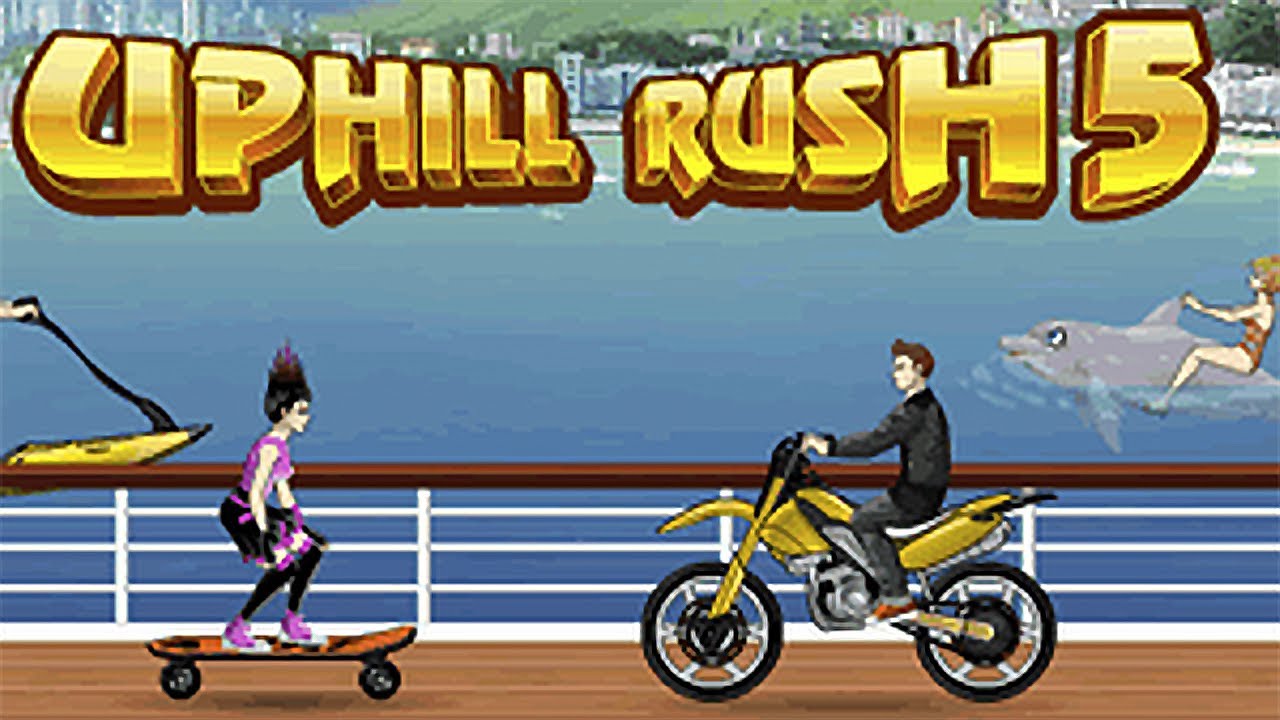 ⁣Игра Uphill Rush 5 Мультфильмы для детей про мотоциклы и автомобили  Гонки на матрасе и корове