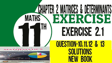 Class 11 Math | Exercise 2.1 Question 10,11,12 and 13 Solution | Chapter-2 Matrices & Determinants
