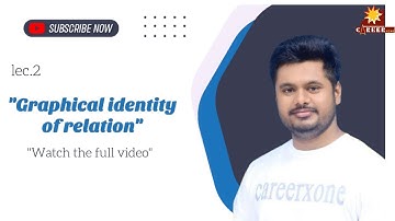 lec "GRAPHICAL IDENTITY OF RELATION" By Ranjeet Sir ! #Careerxone Gondia  #maths #jee