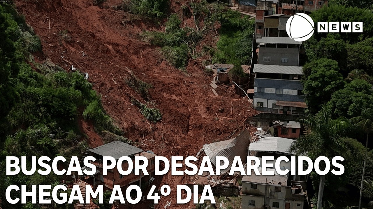 Chuvas em MG: buscas por desaparecidos chegam ao 4º dia