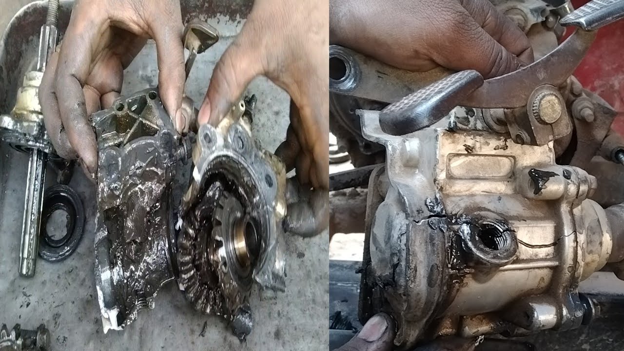 how to damage gearbox body LOADER RiCKSHAW 100cc gearbox body todne