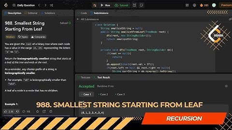 LEETCODE DAILY QUESTION 988 | Smallest String Starting From Leaf | Is Kabir Coding #leetcode