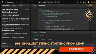 Leetcode Daily Question 988 Smallest String Starting From Leaf Is Kabir Coding