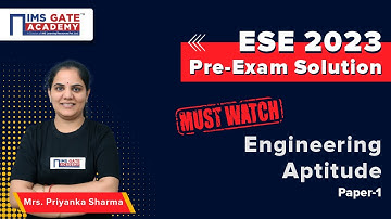 ESE 2023 Pre Exam Solution - Engineering Aptitude by Priyanka Sharma Ma