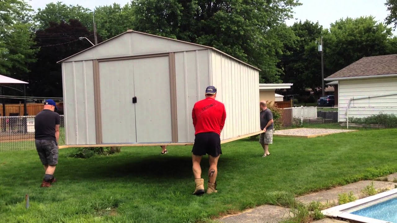 How To Move A Shed Across The Yard By Hand Video Youtube Shed Big Sheds Tuff Shed