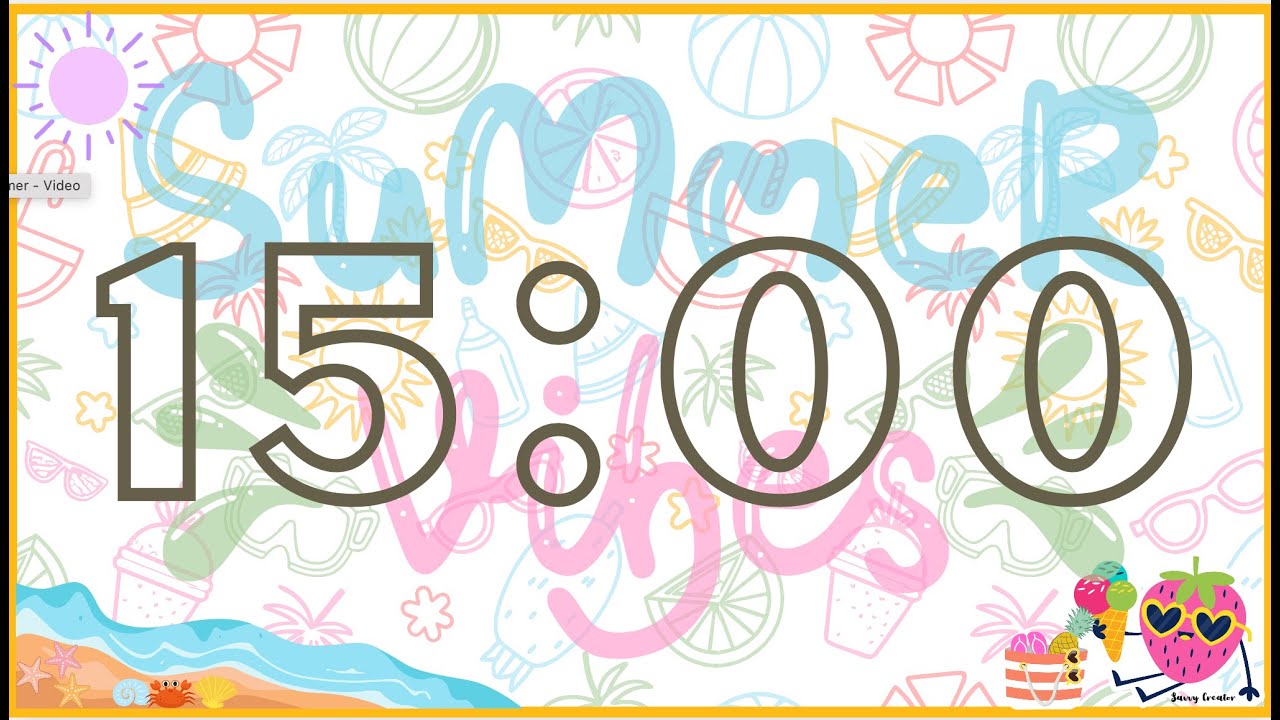 15 Minute Summer Countdown Timer w/ Music - YouTube