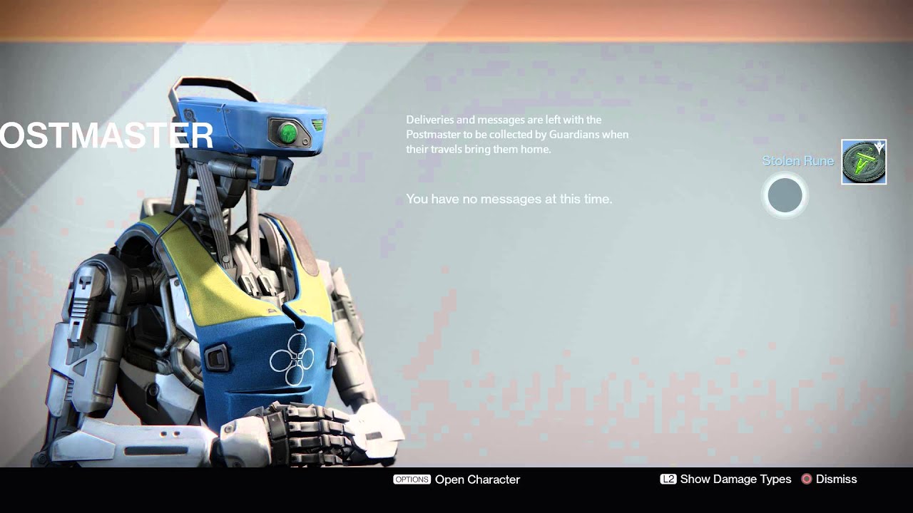 Destiny: The Taken King - Stolen Rune (Summoning Rune) Gifted via Post Master Information Text PS4