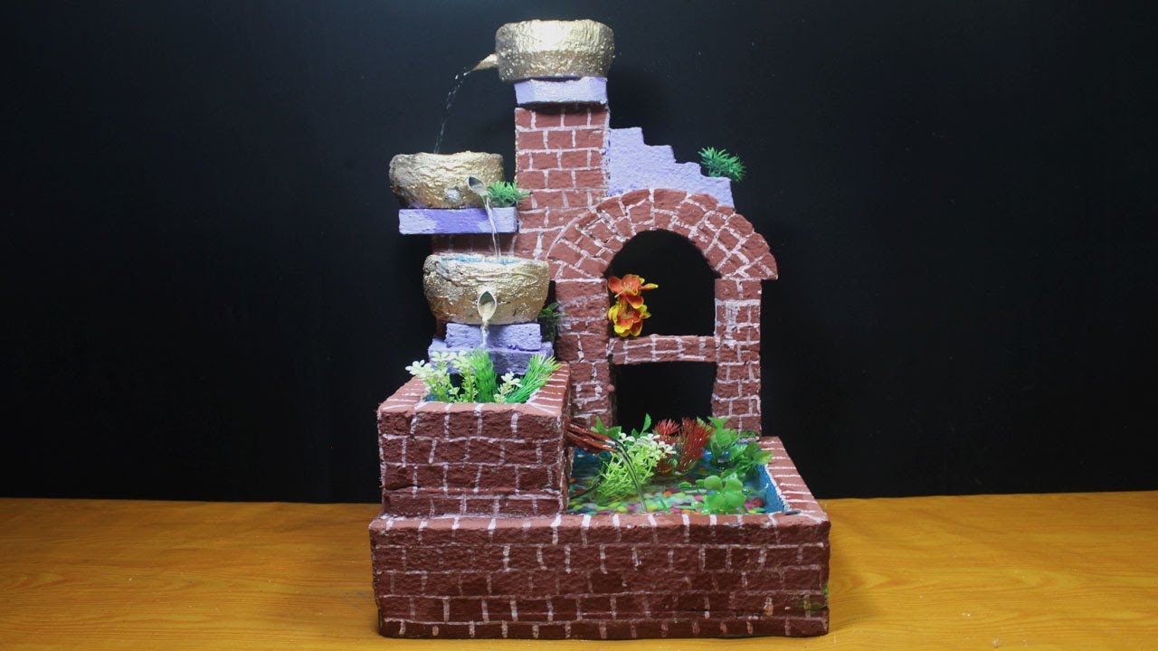 How to Make Water Fountain at Home | Cement Waterfall Fountain | Cement Fater Fountain Idea 2022