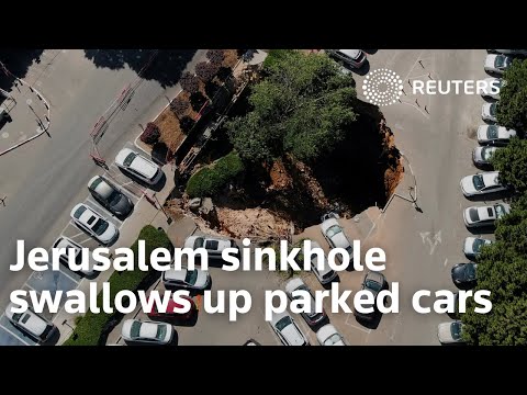 Jerusalem sinkhole swallows up parked cars