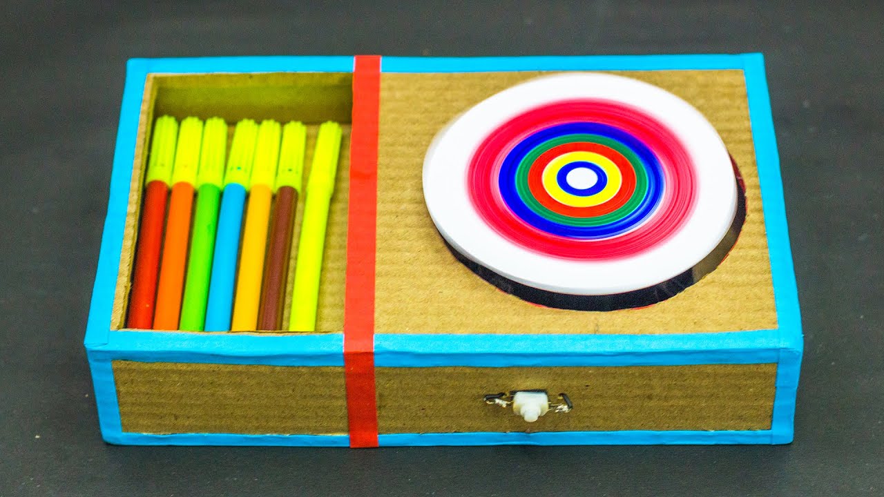 How to Make a Mini Spin Art Machine - Babble Dabble Do