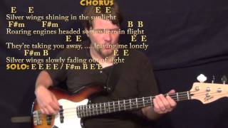 Video thumbnail of "Silver Wings (Merle Haggard) Bass Guitar Cover Lesson in E with Chords/Lyrics"