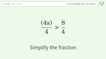 Solving Linear Inequalities: 4s-5 is Greater Than 3