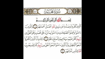 سورة محمد 1 القسم الأول تكرار كيفي من .. الذين كفروا وصدوا .. إلى .. للناس أمثالهم #quran #قرآن