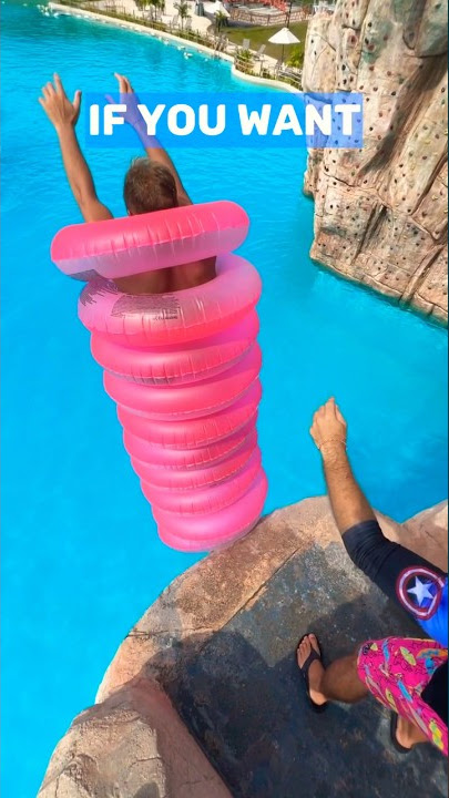 Tube jumping into swimming pool in Blue Tree Phuket #bluetreephuket