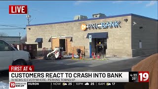Customers react to crash into PNC bank