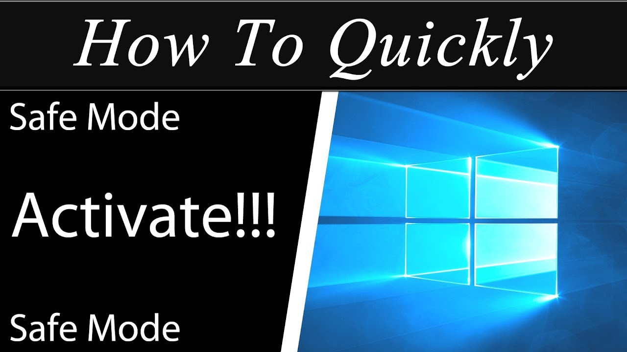 How To Quickly Access Safe Mode In Windows 10 YouTube