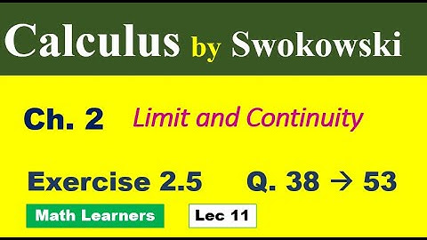 Calculus by Swokowski Ch 2 Lec 11 Exercise 2.5 Q 38 to 53. derivative of trigonometric functions.