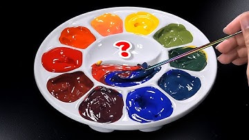 How To Create New Colors Using 3 Primary Acrylic Paint - Color Mixing Video