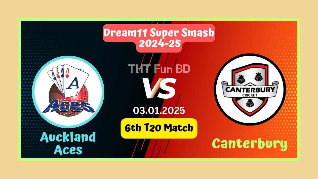 Auckland Aces vs Canterbury | AA v CTB | Dream11 Super Smash Live Score Streaming & Updates 2025