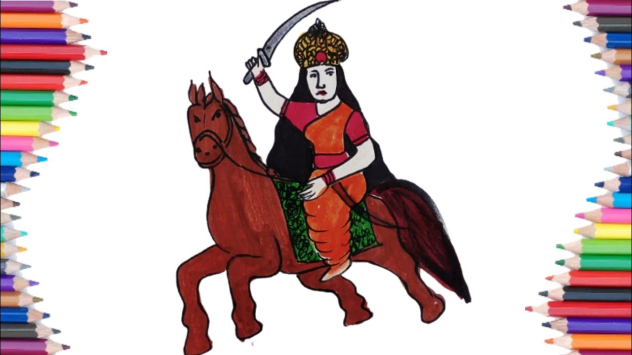 Rani Avantibai Drawing Easy Steps | How To Draw Rani Avantibai ...