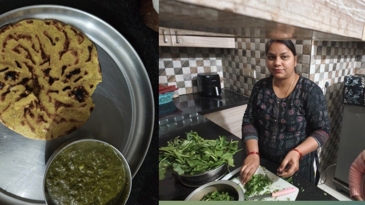 Makke di roti sarson da saag 🌽☘️ apna desi khana 😋
