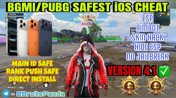 PUBG/BGMI BEST SAFEST iOS LATEST UPDATE 4.1 HACK - NO JAILBREAK - ESP,AIMBOT,SKIN HACK - iPAD/iPHONE