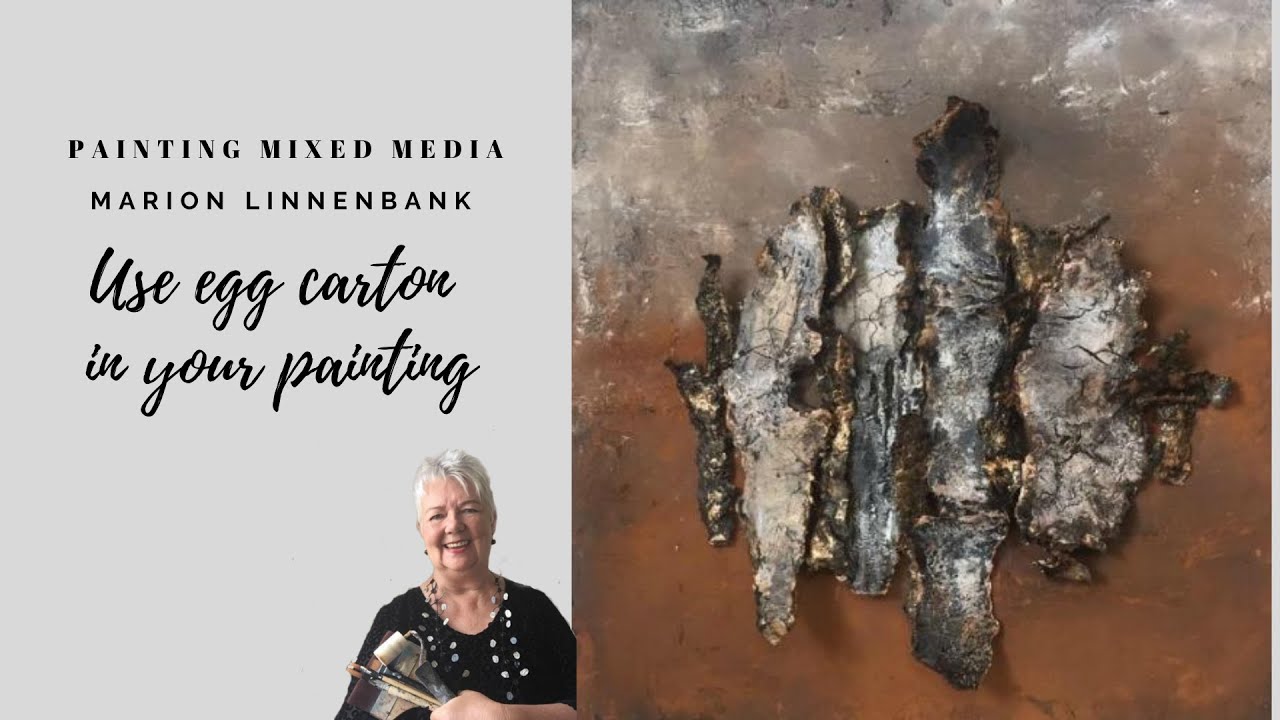 Texture in your painting with egg carton