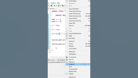 Swap two numbers without using temp variable #java #trending