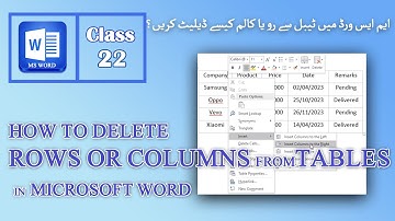 How to delete rows or columns from table in Microsoft word | Technical Box