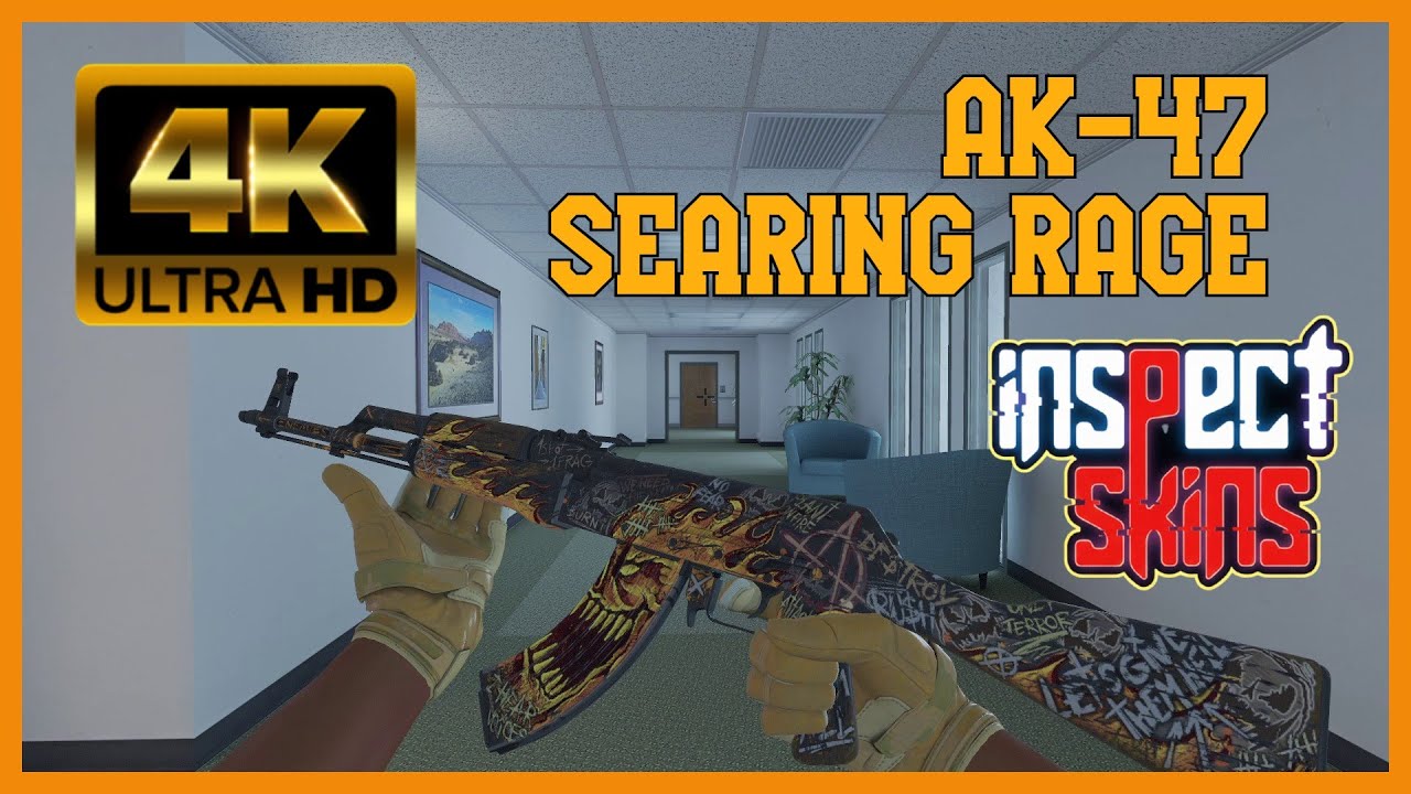 AK-47  Searing Rage - Skin Inspect & Showcase (All Floats) | CS2 [4K60FPS]