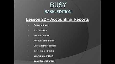 Lesson 22 - Accounting Reports - Hindi