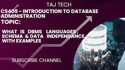 cs409 - DBMS Languages , DATA Independence AND Schema With simplest example | TAJ TECH