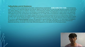 Free falling Bodies in differential equations