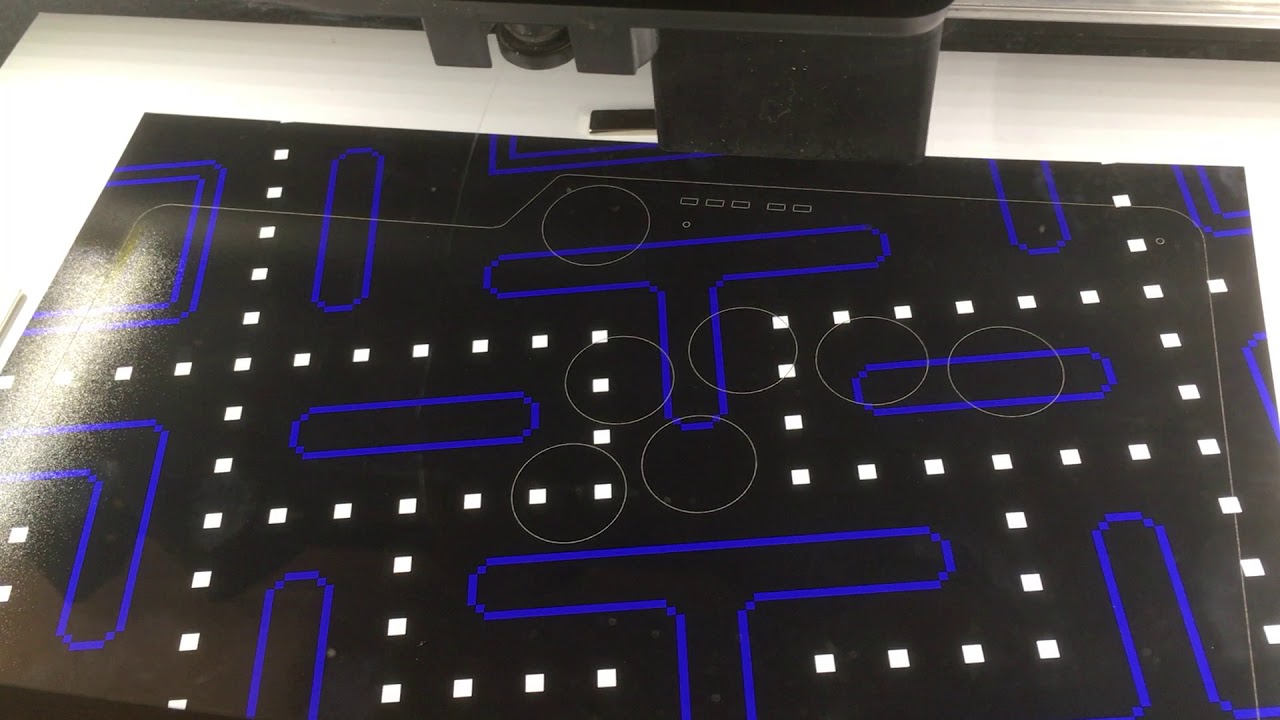 Glowforge cutting photo paper for Pac-Man joystick - YouTube