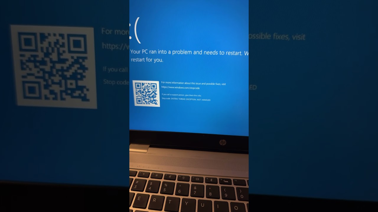 Windows 10 system thread exception not handled 