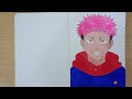 How to draw yuji itadori step by step || How to draw anime step by step || yuji drawing tutorial