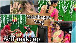 Valaikappu Vlog | Enga veettu function 💁‍♀️| Self makeup and hairdo | Tips for baby shower function